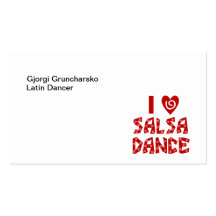 I Love Salsa Dance Latin Dance Instructor Business Business Cards