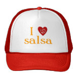 I Love Salsa Swirl Heart Latin Dancing Custom Mesh Hats