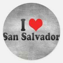 I Love San Salvador, El Salvador Round Stickers