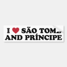 I Love São Tomé and Príncipe Bumper Sticker