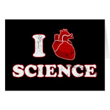i love science / i heart science / anatomy card