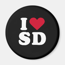 I LOVE SD REFRIGERATOR MAGNET