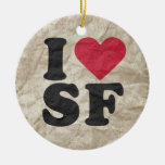 I LOVE SF CHRISTMAS TREE ORNAMENTS