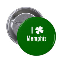 I love (shamrock) Memphis St Patricks Day Pin