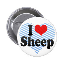 I Love Sheep Pin