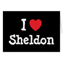 I love Sheldon heart custom personalised Card