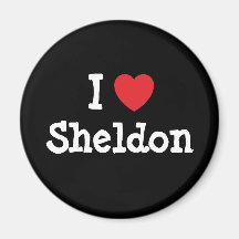 I love Sheldon heart custom personalised Refrigerator Magnets