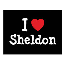 I love Sheldon heart custom personalised Postcards