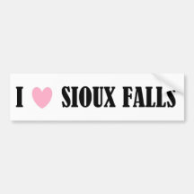 I LOVE SIOUX FALLS BUMPER STICKER
