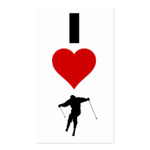 I Love Ski (Vertical) Business Card Template