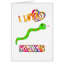 I LOVE SNAKES GREETING CARD