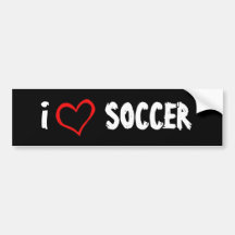 I Love Soccer Bumper Stickers