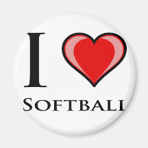 I Love Softball Fridge Magnets