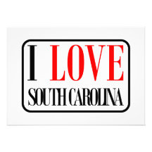 I Love South Carolina Design Custom Invitation