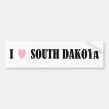 I LOVE SOUTH DAKOTA BUMPER STICKER