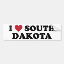 I Love South Dakota Bumper Stickers
