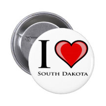 I Love South Dakota Button