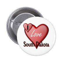 I Love South Dakota Pinback Button