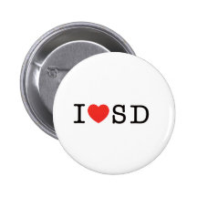 I LOVE South Dakota Pinback Buttons