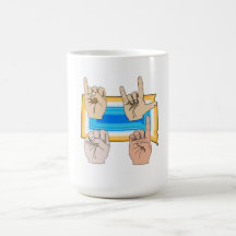 I LOVE SOUTH DAKOTA SIGN LANGUAGE BEVERAGE MUG