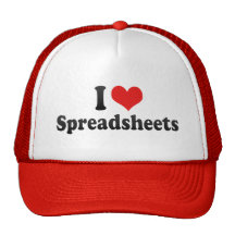 I Love Spreadsheets Hats
