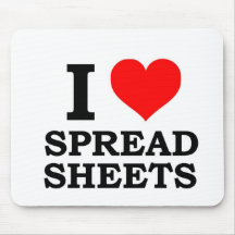 I Love Spreadsheets Mouse Pads