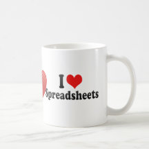 I Love Spreadsheets Mug