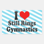 I love Still Rings Gymnastics Rectangle Stickers