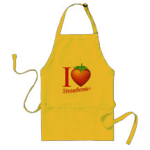 I Love Strawberry Apron