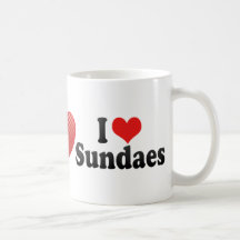 I Love Sundaes Coffee Mugs