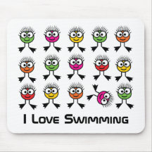 I Love Swimming - Mouse Mat Mouse Pads
