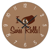 I Love Swiss Rolls wall clocks