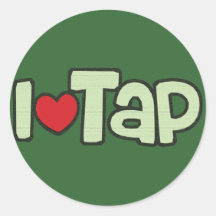 I Love Tap Round Sticker