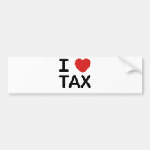 I Love Tax Bumper Sticker