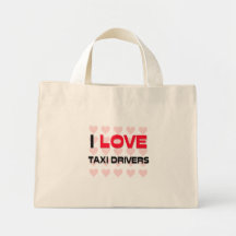 I LOVE TAXI DRIVERS CANVAS BAGS