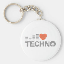 I Love Techno Key Chains