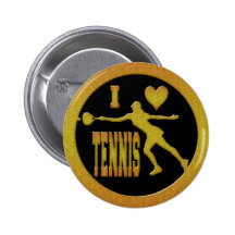 I LOVE TENNIS BUTTON