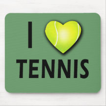 I Love Tennis with Tennis Ball Heart Mousepad