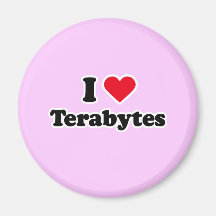 I love terabytes fridge magnet