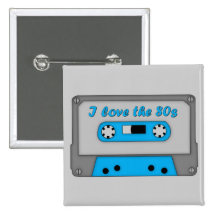 I Love The 80s (cassette) Pinback Button