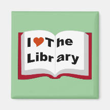 I Love The Library Refrigerator Magnets