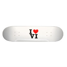 I Love the Virgin Islands Design Skateboard Deck