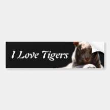 I Love Tigers Bumper Stickers