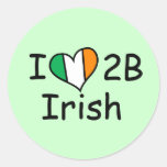 i love to be irish round sticker