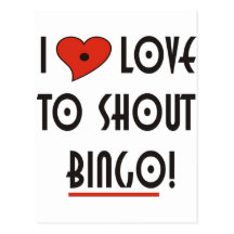 I Love to Shout  BINGO Postcards