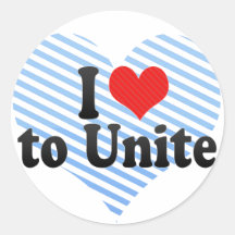 I Love to Unite Stickers