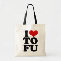 I Love Tofu Funny Vegan humour Bag