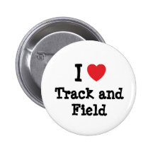 I love Track and Field heart custom personalised Buttons