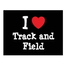 I love Track and Field heart custom personalised Postcard