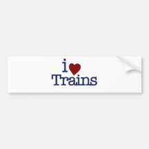 I Love Trains Bumper Sticker